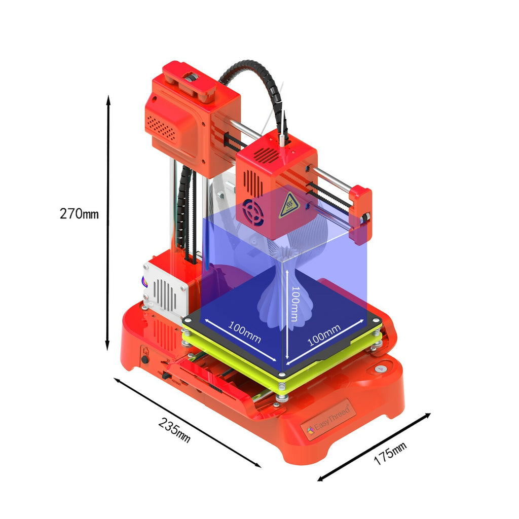 EasyThreed K7 Mini 3D Drucker Printer Desktop 3D-Drucker 100x100x100mm Volumen