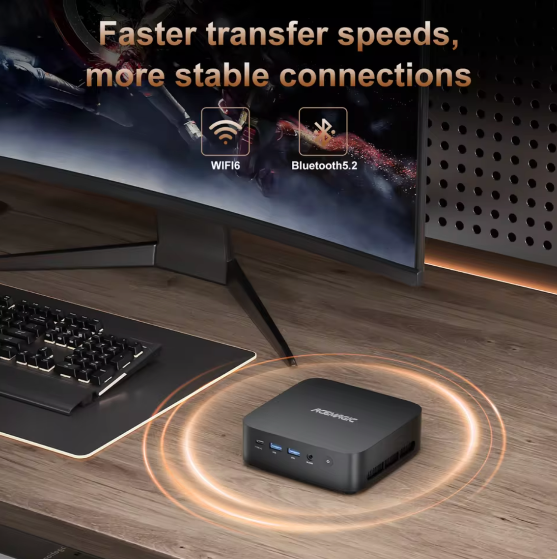 Acemagic K1 Mini PC 4K mit AMD Ryzen 5 7430U 16GB RAM 512GB M.2 SSD WiFi 6 Win11