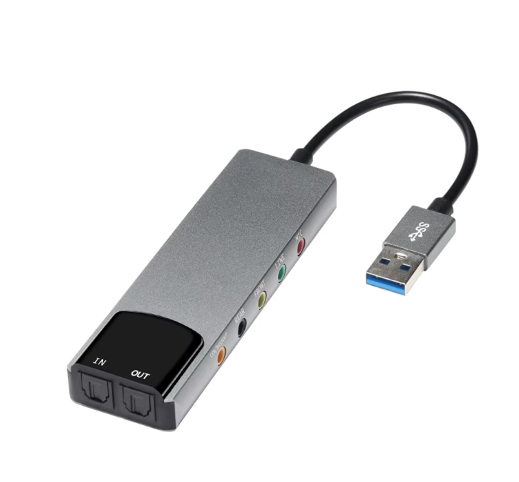 USB Soundkarte extern 6-in-1 | 5.1 / 7.1 Audio Adapter Anschluss