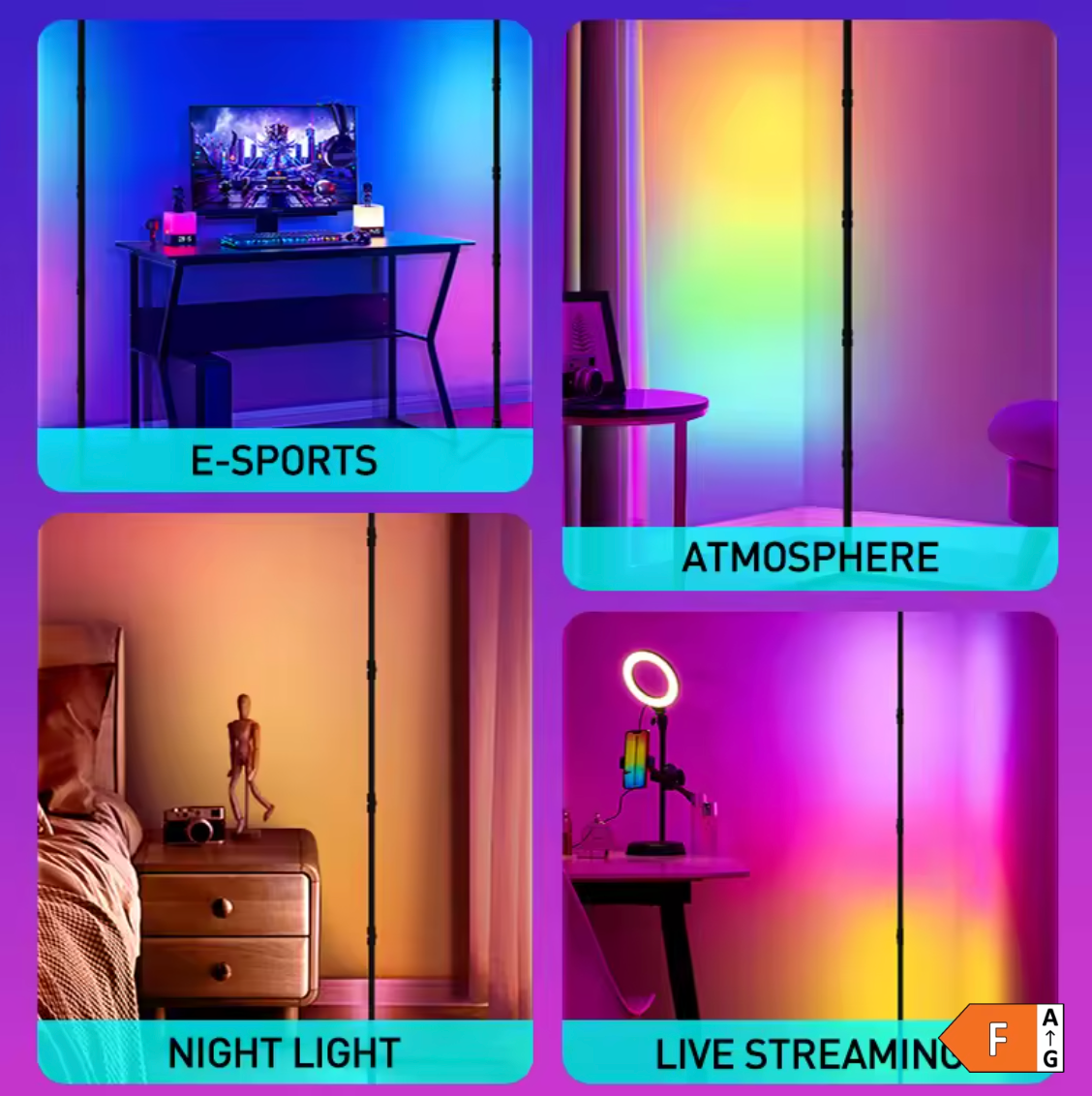 Smart LED RGB Stehlampe Stimmungslicht Eck Stehleuchte Smarthome
