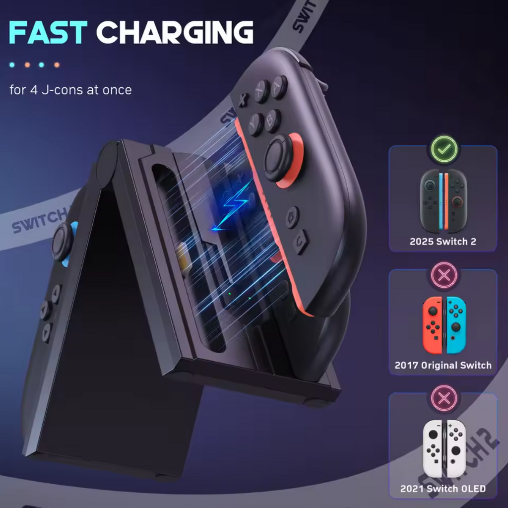 Ladestation 4in1 Joy-Con für Nintendo Switch 2 Ladedock Controller Ladegerät