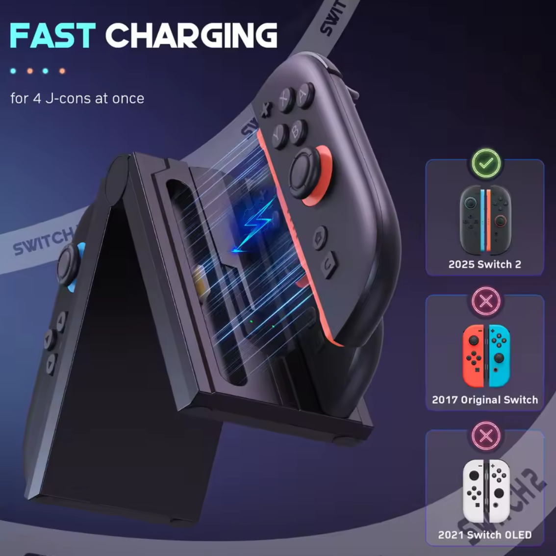Ladestation 4in1 Joy-Con für Nintendo Switch 2 Ladedock Controller Ladegerät