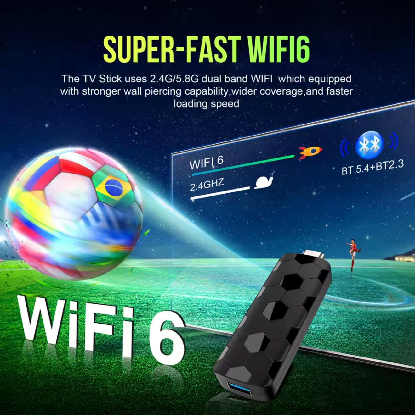 Android Smart TV Stick Ultra HD 4K 8GB 128GB Media Player WLAN LAN Smart TV Box