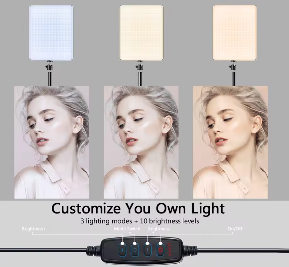 LED Studiolicht mit Stativ Softbox Selfie Lampe Dimmbar Temperatur Einstellbar