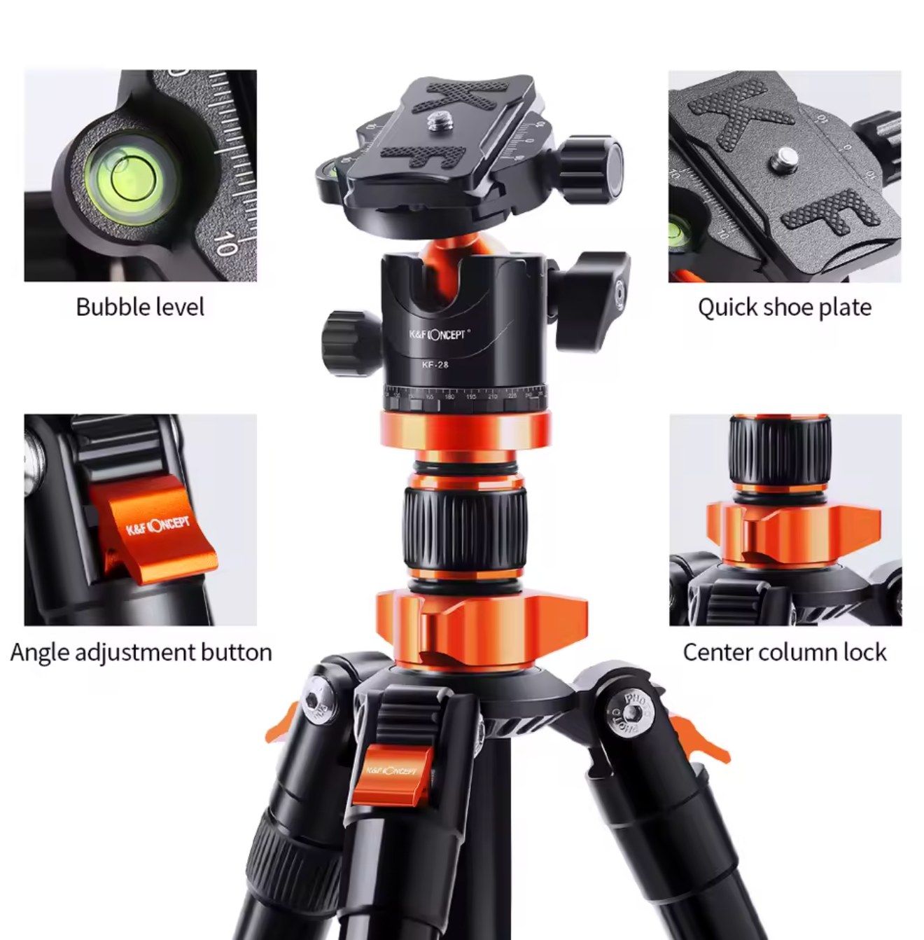 K&F Concept 2m Kamerastativ 10 kg Belastbarkeit 360° Grad Kugelkopf