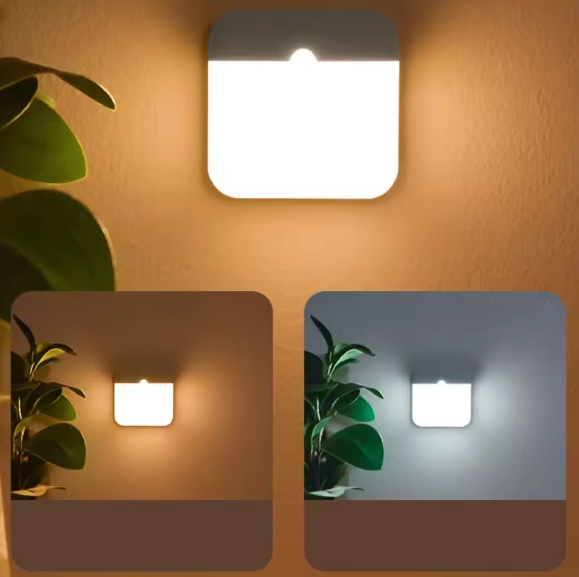 Nachtlicht mit Bewegungsmelder Wandlicht Kleben mit Akku USB-C Anschluss