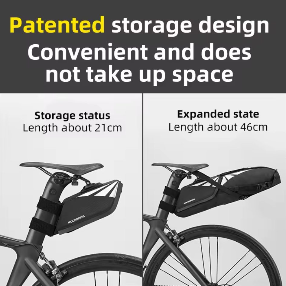 Rockbros Fahrrad 8L Satteltasche Ausziehbar Wasserdicht MTB Gravelbike Rennrad