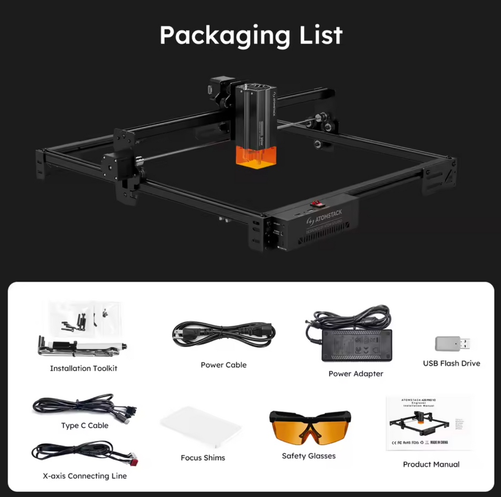 Atomstack A20 Pro V2 Lasercutter Lasergravurmaschine Schneidemaschine