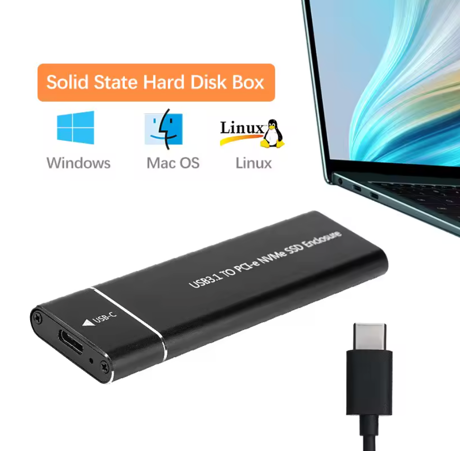 M.2 SSD Gehäuse M2 NVMe USB 3.1 Externes Gehäuse 10Gbps PCIe SSD Adapter