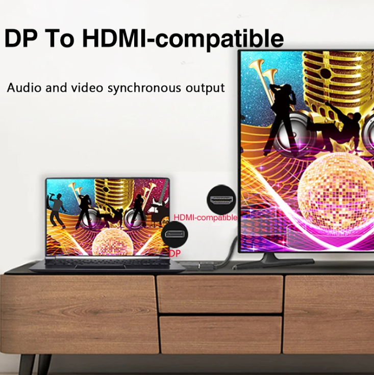 DP auf HDMI Adapter Displayport Konverter Stecker 1080p FullHD AudioVideo UHD 4K