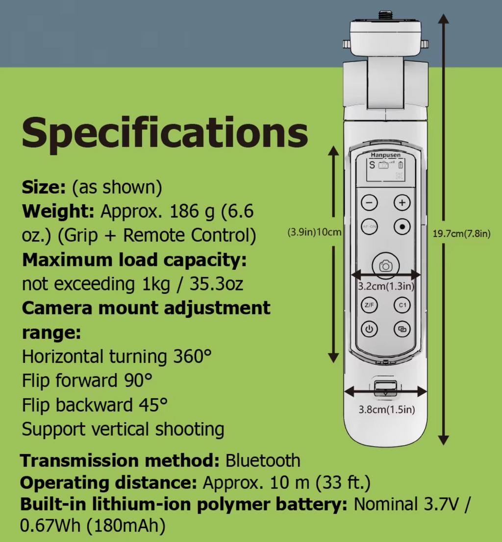 Wireless Grip Stativ Stativfernbedienung für Fujifilm / Canon / Nikon / Sony