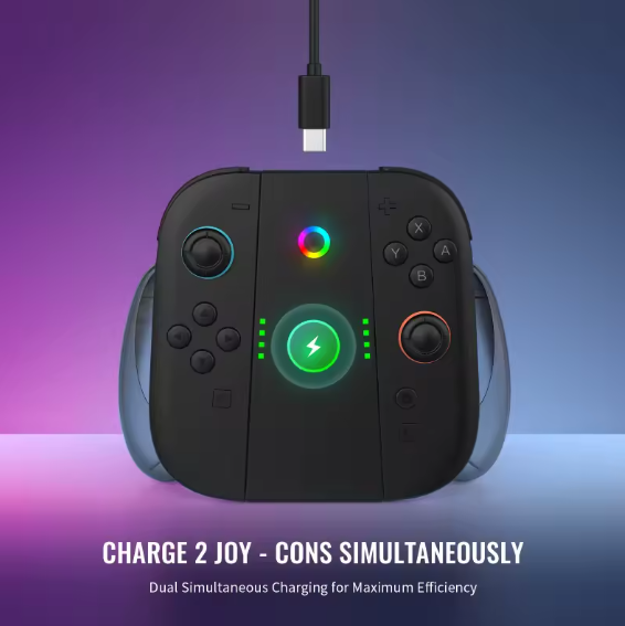 Ladegriff für Switch 2 Joycons, Magnetischer Griffcontroller Ladegerät Zubehör
