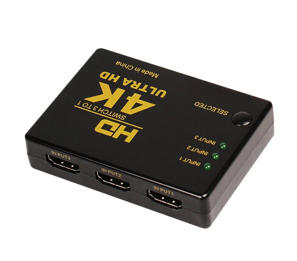 HDMI Switch Splitter 4K Kabel 3in1 Umschalter Verteiler Adapter Ultra HDCP 3D