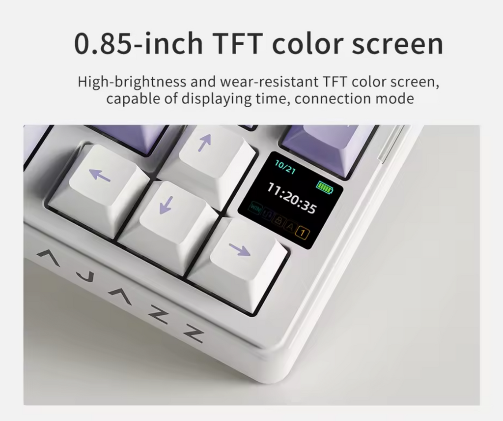 Ajazz AKS075 mechanische Tastatur 0,85 Zoll Bildschirm Ergonomische Tastatur