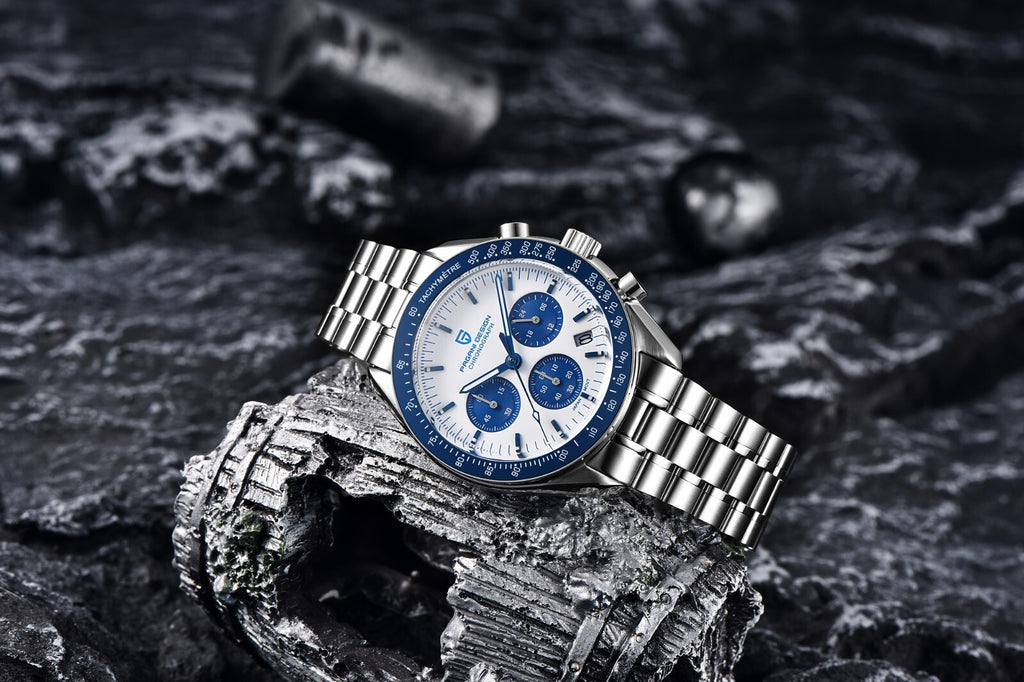 Pagani Desgin PD-1701 Moonwatch Herren Uhr Saphirglas Seiko VK63 Chronometer