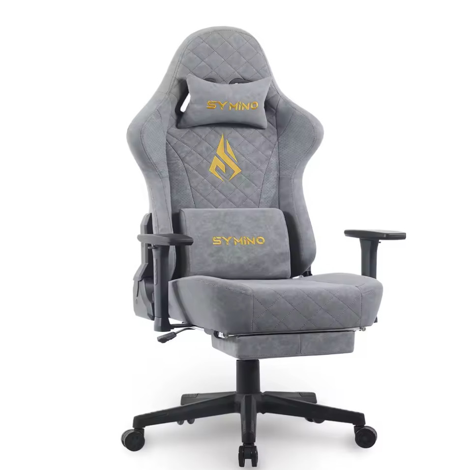 Gamingstuhl mit Fußstütze Bürostuhl Schreibtischstuhl PU Leder Ergonomisch