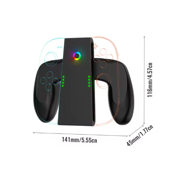 Ladegriff für Switch 2 Joycons, Magnetischer Griffcontroller Ladegerät Zubehör