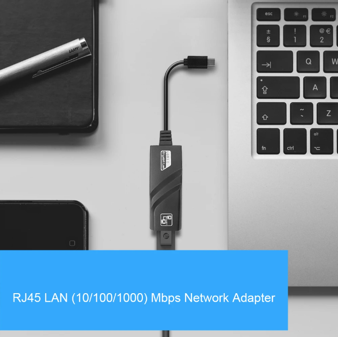 USB-C auf Ethernet Adapter-Kabel Gigabit LAN Netzwerk-Adapter Typ C zu RJ45 Mac