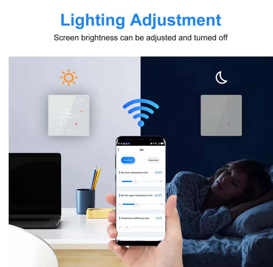 Wandthermostat Fußbodenheizung smart Wifi digital Raumtemperatur Raumthermostat