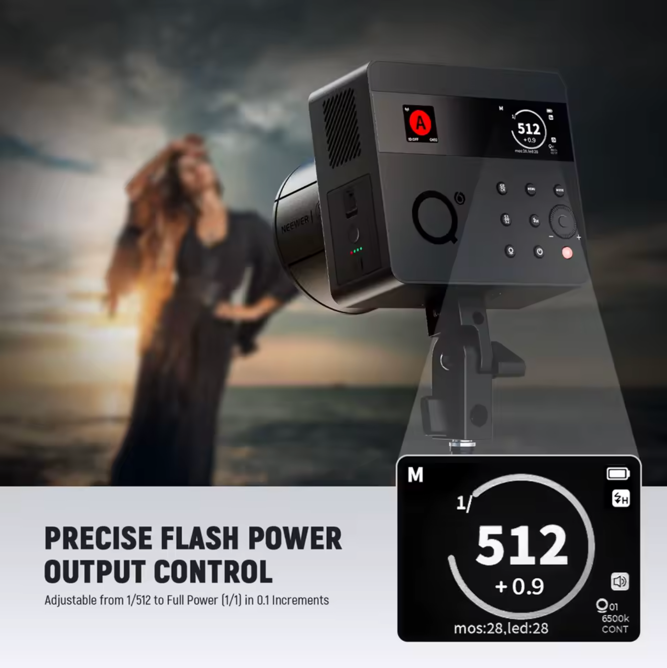 NEEWER Q6 600 Ws 2,4 G TTL Outdoor Blitzgerät Studioblitz mit App-Steuerung