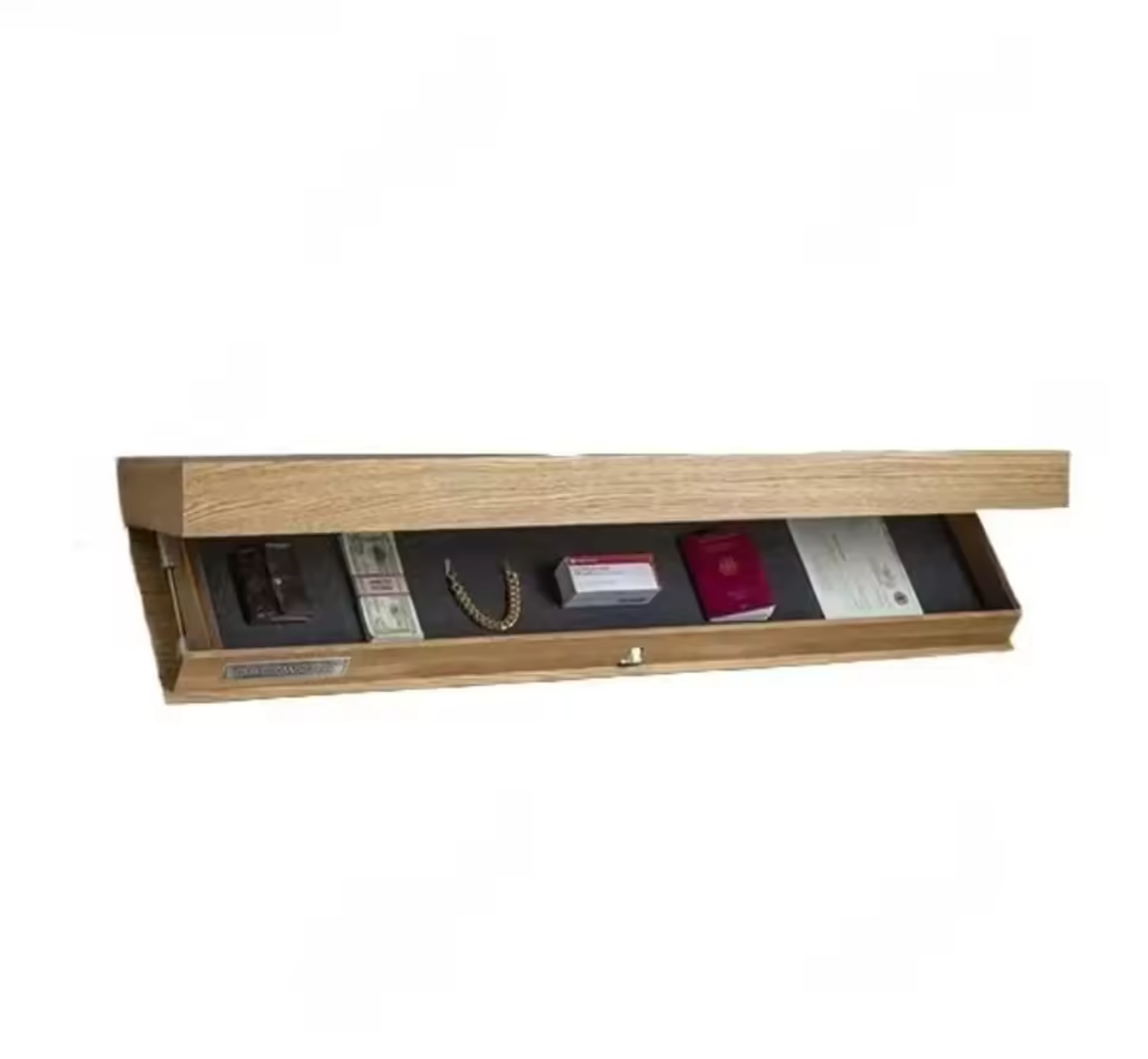 Wandmontiertes Regal mit Geheimfach Ausziehbare Schublade Holz Wandregal