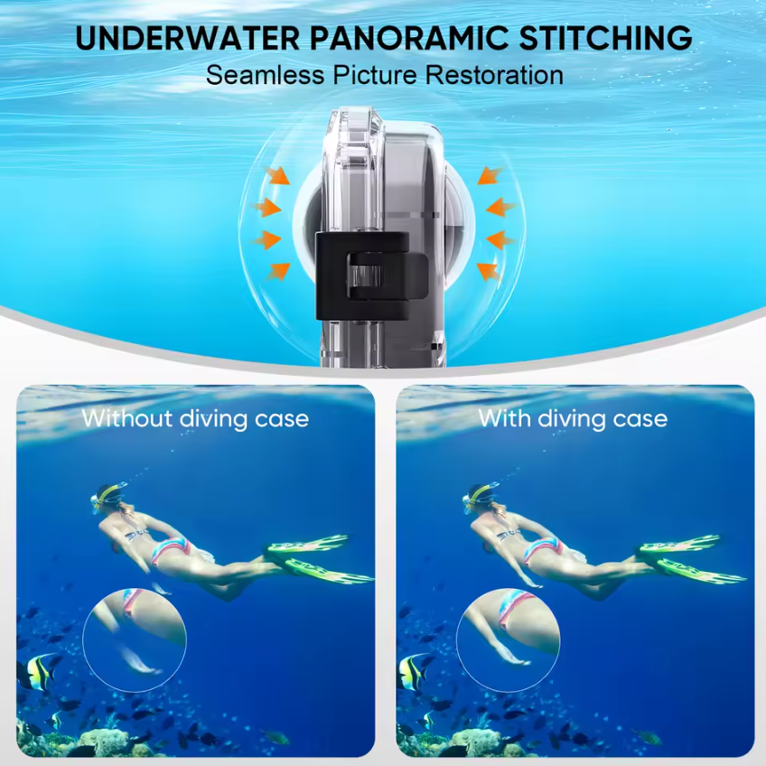 Dive Case für Insta360 X4 Invisible Divecase Tauchgehäuse 60M Schutzhülle