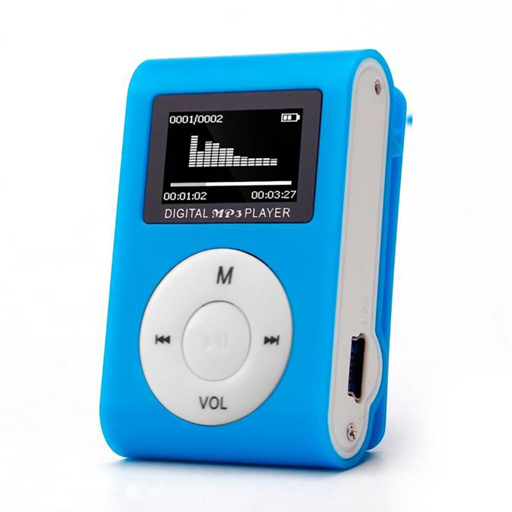 Mini Mp3 Player Display Clip Aluminium LCD Micro SD bis 32GB