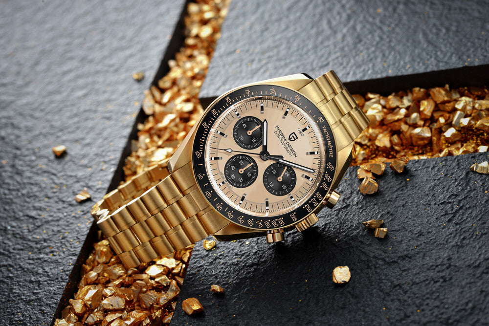 Pagani Desgin PD-1701 Moonwatch Herren Uhr Saphirglas Seiko VK63 Chronometer