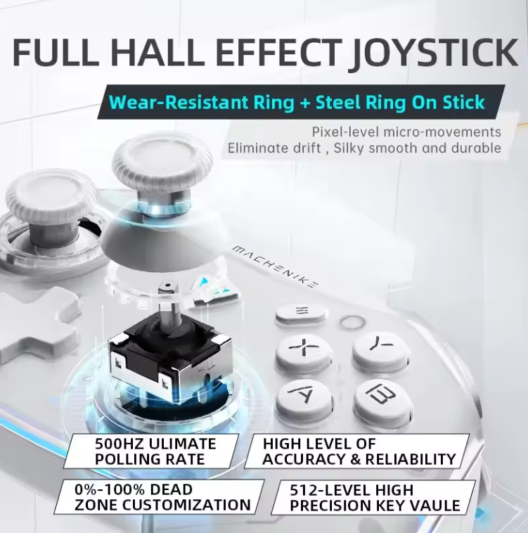 Machenike G5 Pro Elite Gaming Controller PC TV Switch 500Hz Hall Effect Gimbal