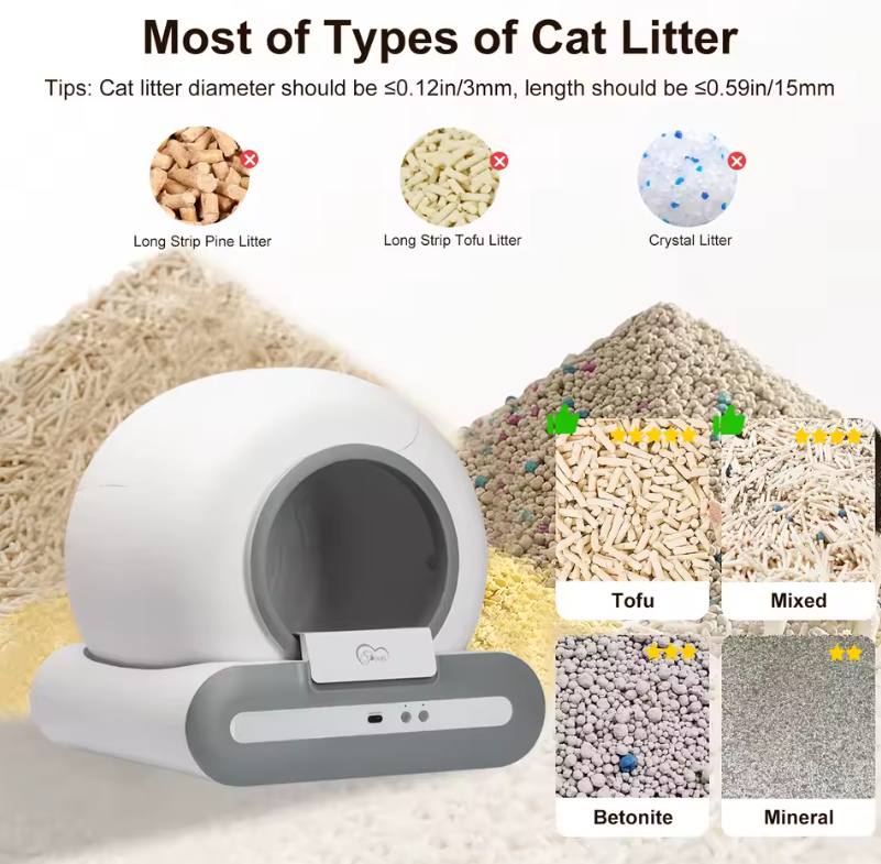 Automatische Katzentoilette Katzenklo Selbstreinigung 65L APP Steuerung DOEL