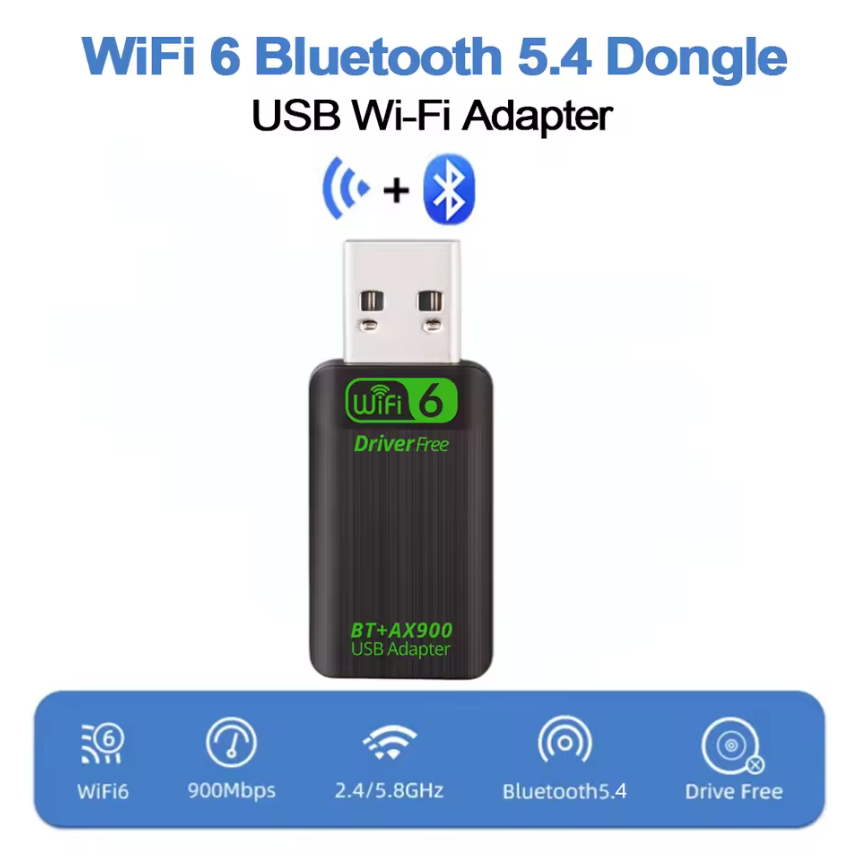 AX900 USB Wlan Adapter WiFi 6 Dual Band Adapter Dongle 2,4G & 5GHz WLAN USB 3.0