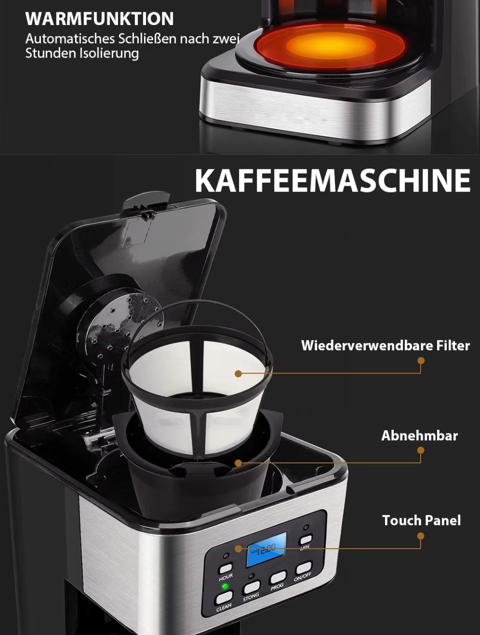 Kaffeemaschine Espresso Maschine Kaffee Maschine Kaffeepulver selbstreinigend
