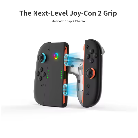 Ladegriff für Switch 2 Joycons, Magnetischer Griffcontroller Ladegerät Zubehör
