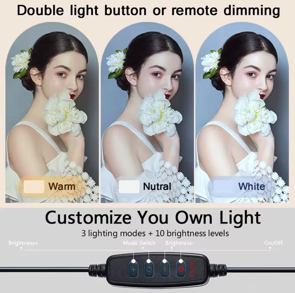 LED Studiolicht mit Stativ Softbox Selfie Lampe Dimmbar Temperatur Einstellbar