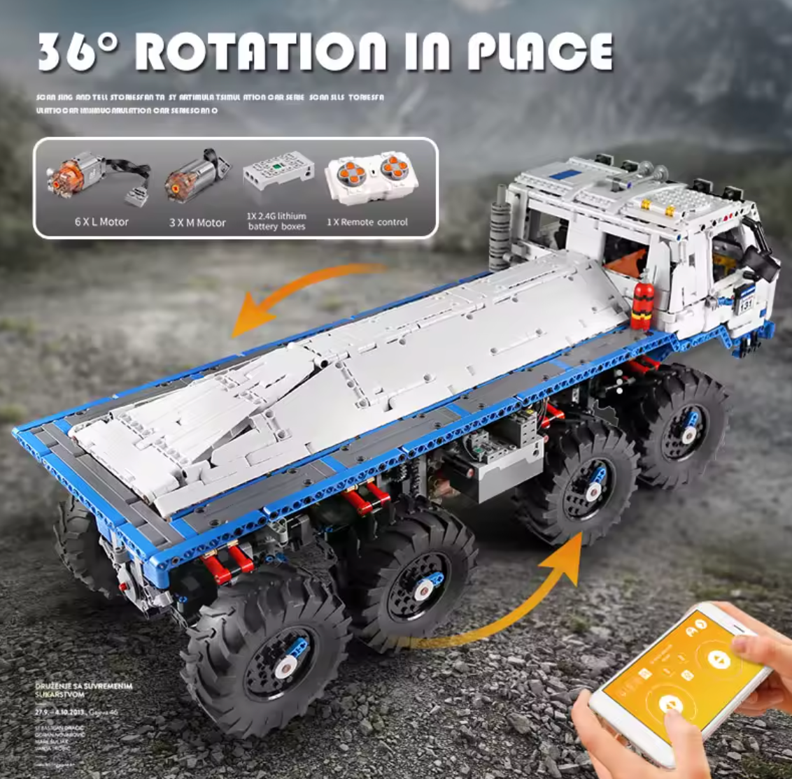 Mould King 13144 8WD RC Offroad Truck Bausatz 3647 Teile Ferngesteuert