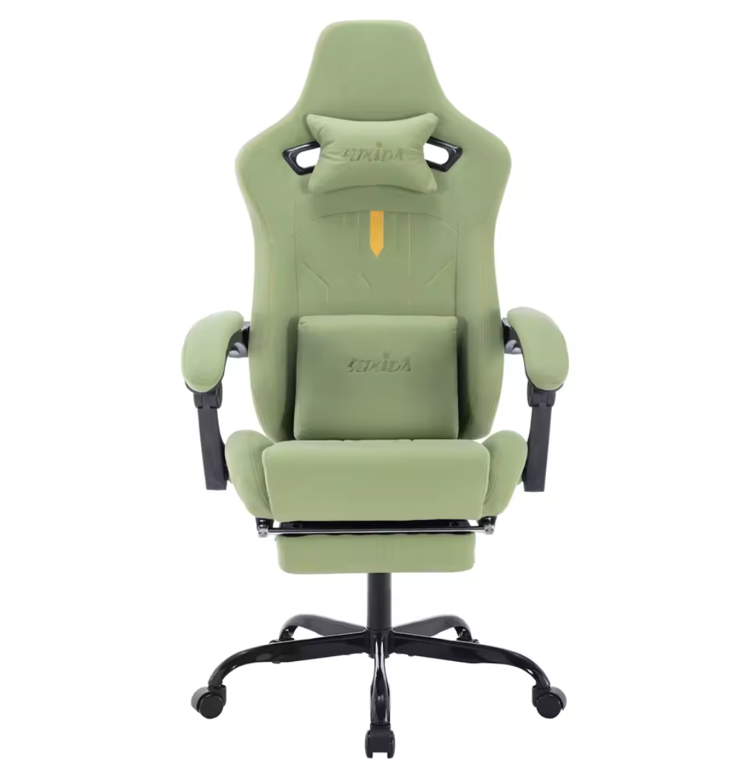 Gamingstuhl Bürostuhl Schreibtischstuhl mit Fußstütze Lederimitat Ergonomisch