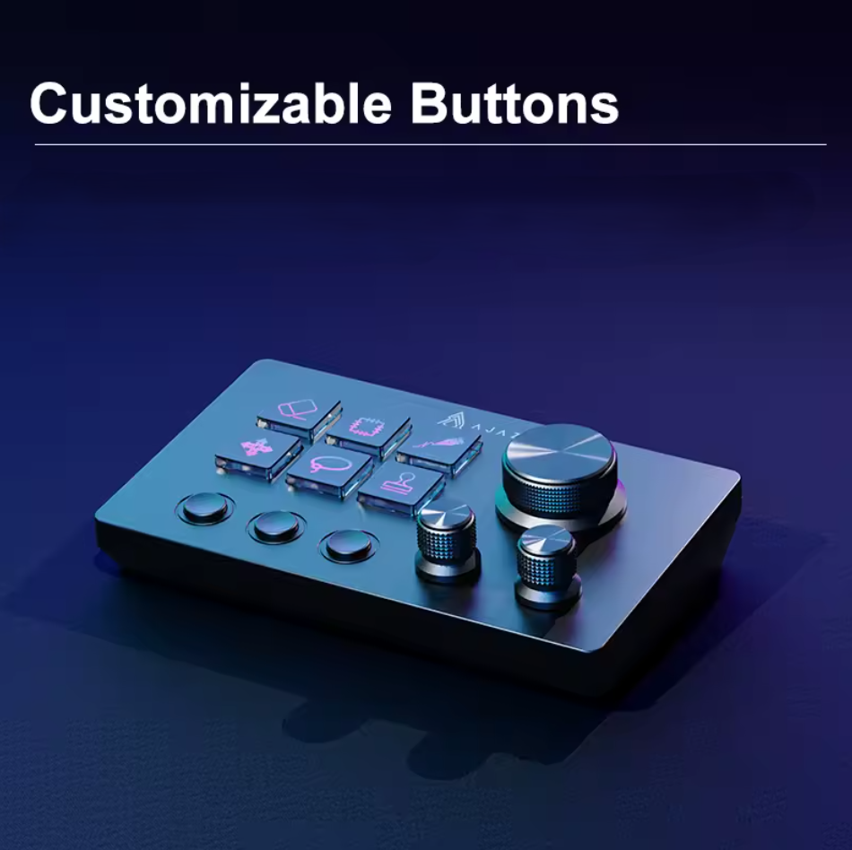AJAZZ AKP03 Stream Controller mit 12 Makrotasten Drehregler Studio Controller