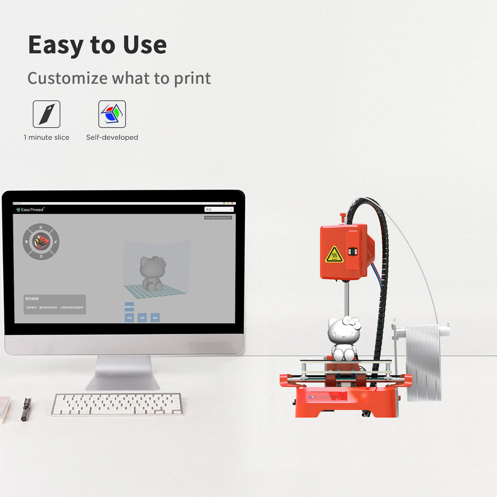 EasyThreed K7 Mini 3D Drucker Printer Desktop 3D-Drucker 100x100x100mm Volumen