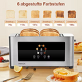 Digitaler Toaster 4 Scheiben mit Display Brötchenaufsatz Langsschlitz Edelstahl