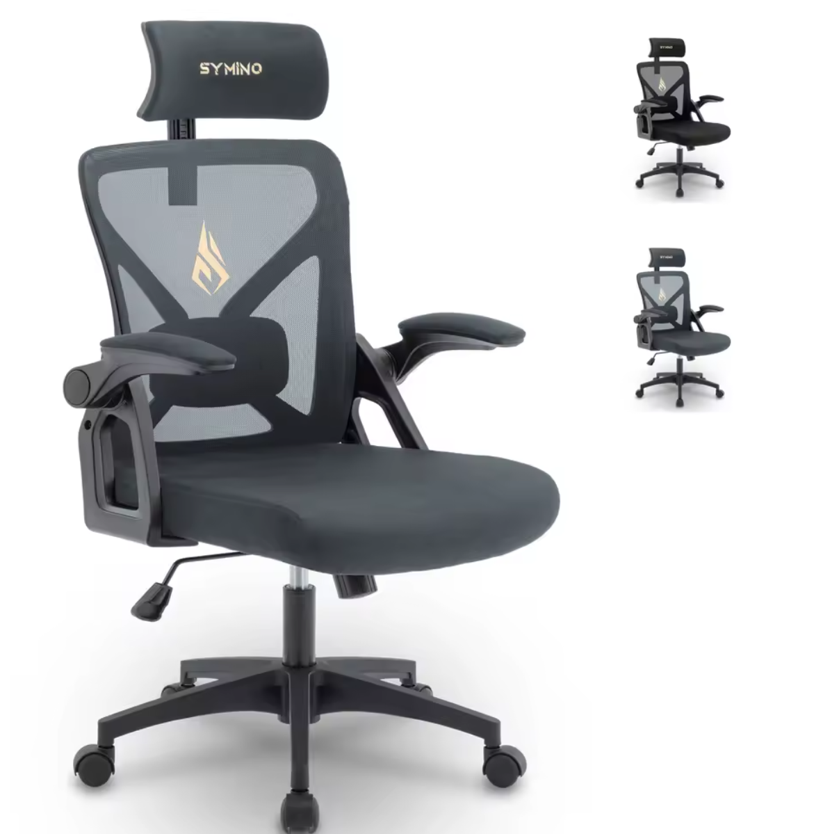 Bürostuhl Schreibtischstuhl Gamingstuhl mit Lendenkissen Lederimitat Ergonomisch