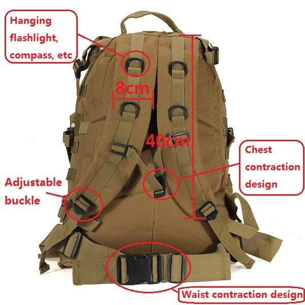 55L Rucksack Herren Sport Schulrucksack Militär Reise Wandern Outdoor Backpack