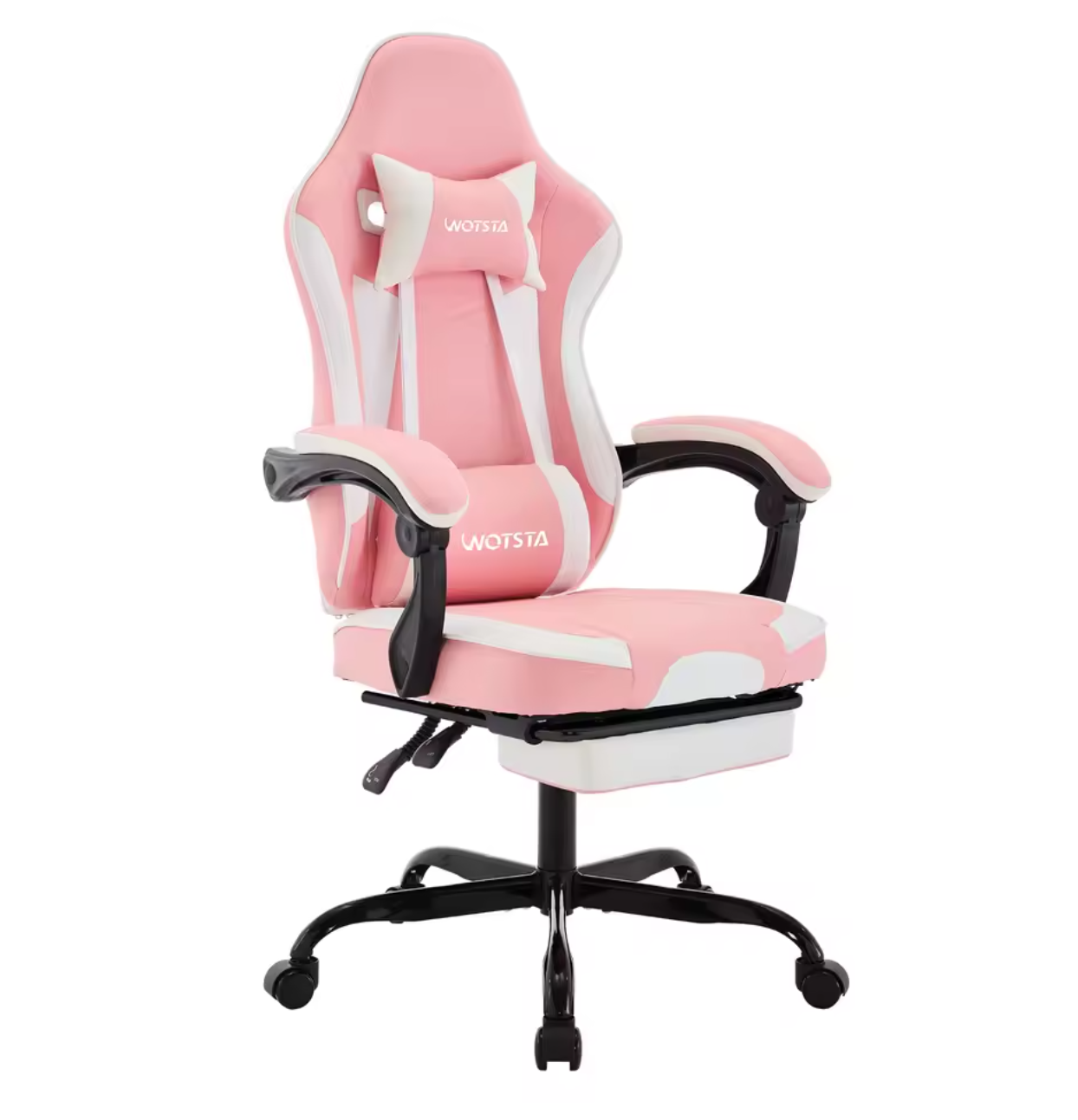 Gamingstuhl Bürostuhl Schreibtischstuhl mit Lendenkissen Lederimitat Ergonomisch