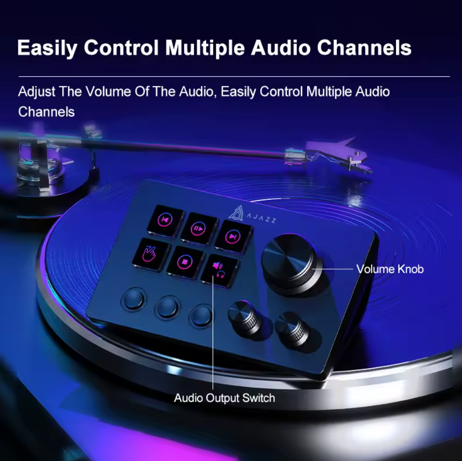 AJAZZ AKP03 Stream Controller mit 12 Makrotasten Drehregler Studio Controller