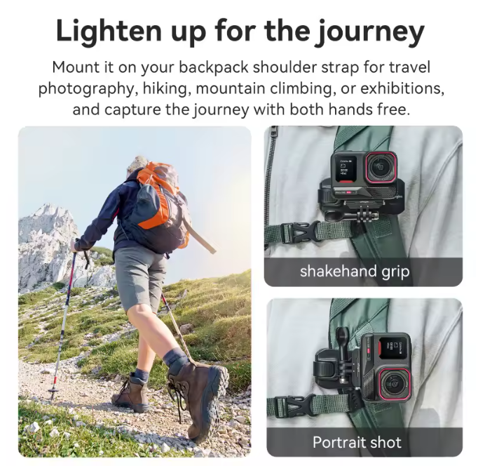 Gimbal Rucksackclip für Action Kamera Actioncam für Insta360 GoPro DJI Universal