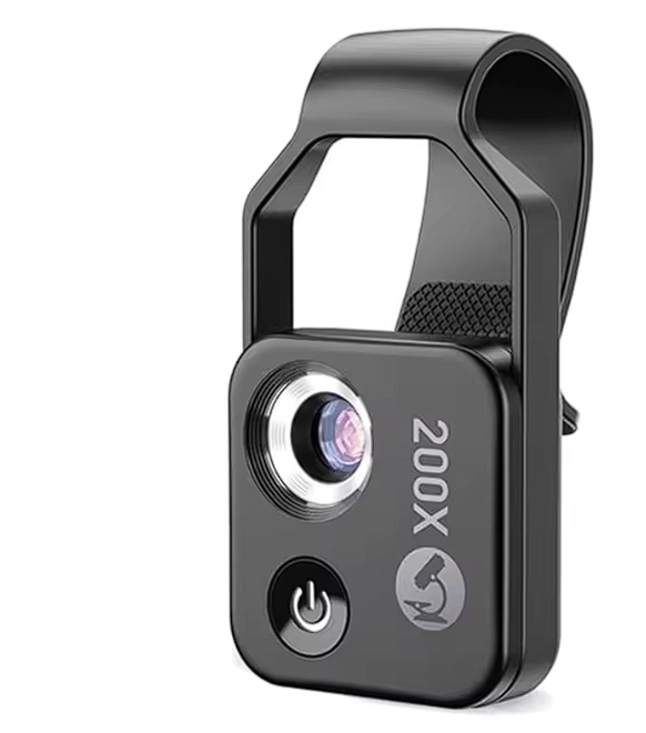 200X Mini Handy Lupe Digitales Mikroskop für Smartphone-Kamera Clip mit LED