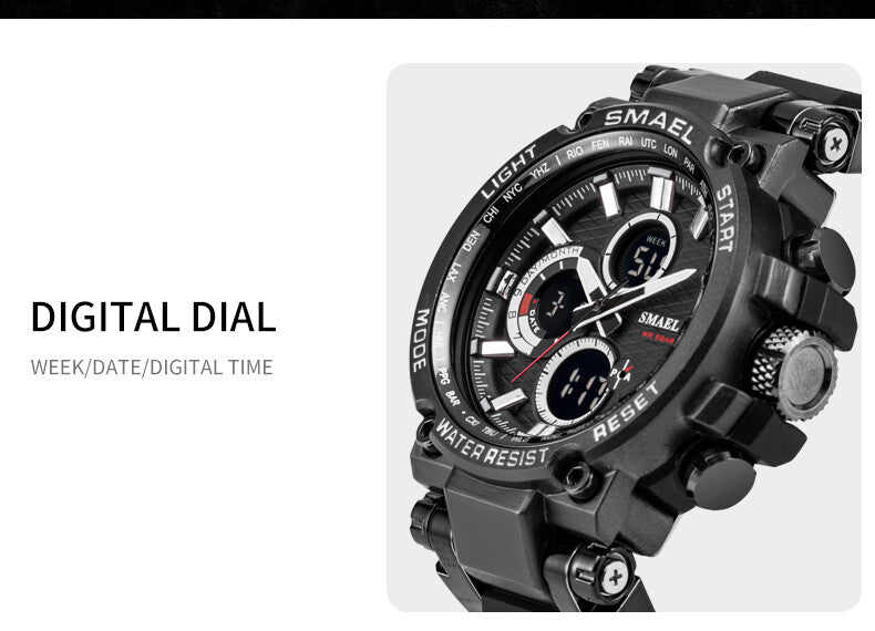 SMAEL 1803 Herrenuhr Farben Uhr Digital LCD Armbanduhr Wasserdicht Outdoor Sport