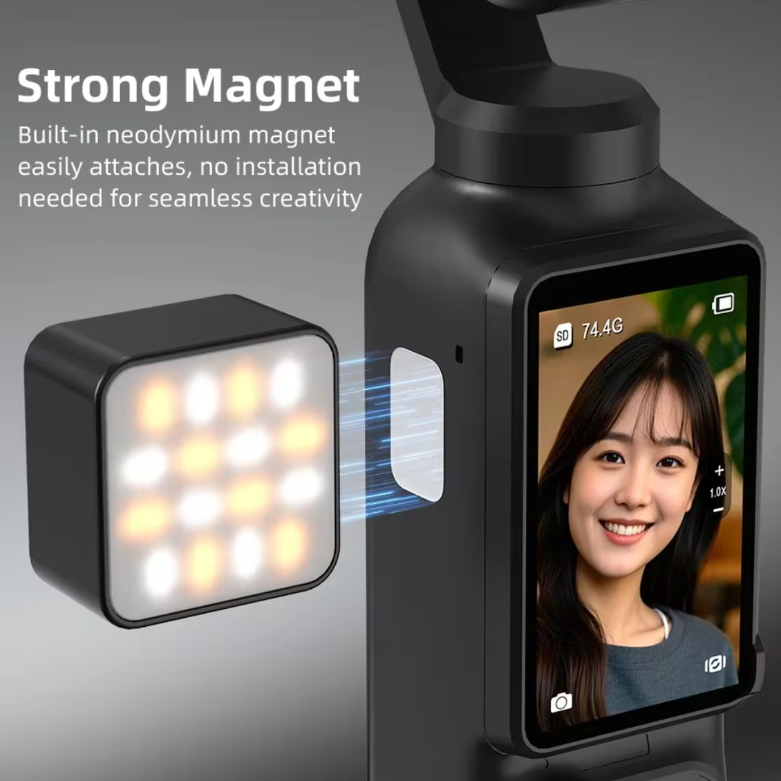 Magnetisches LED-Fülllicht für DJI Osmo Pocket 3 Kamera dimmbar LED Lampe
