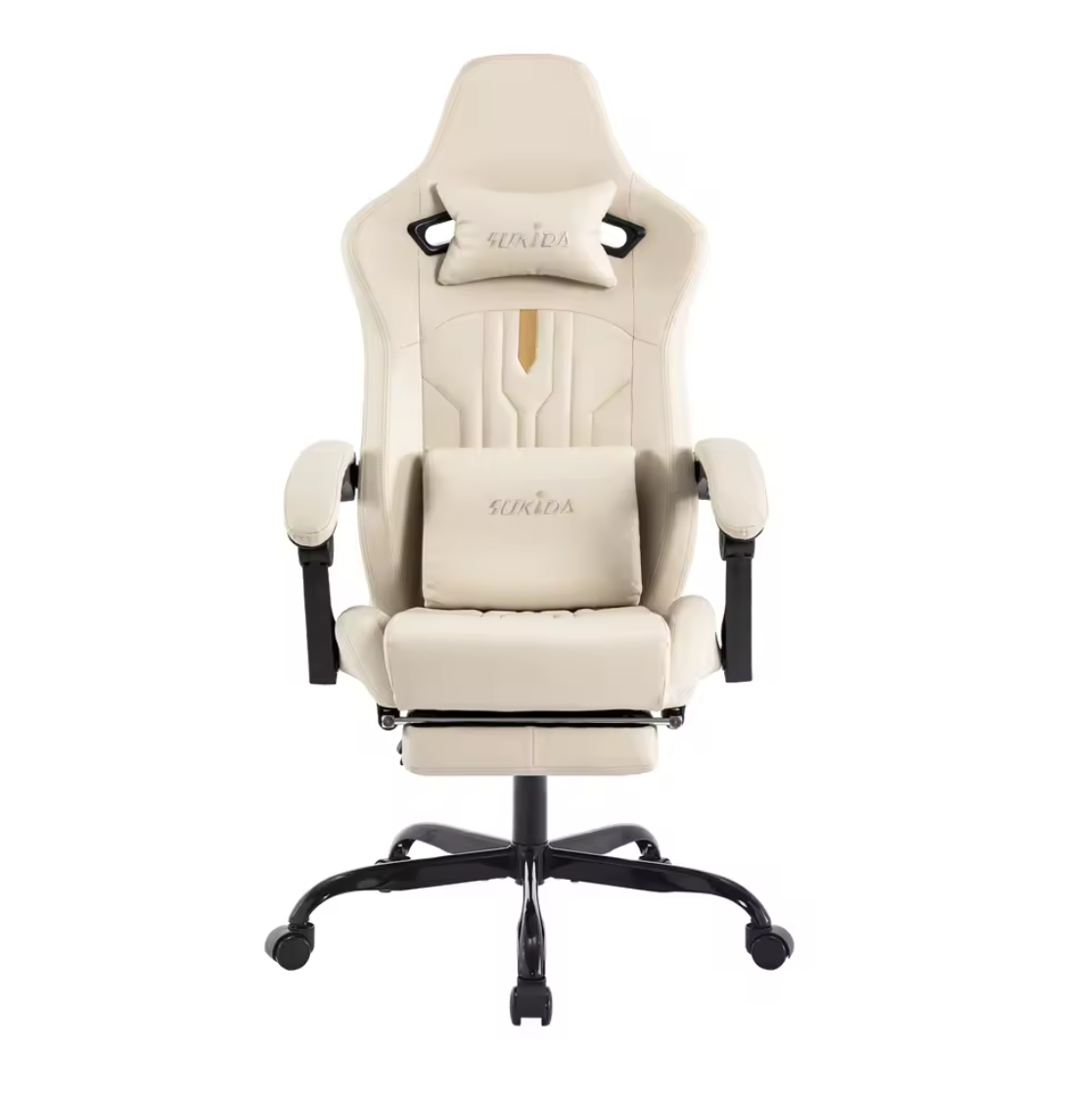 Gamingstuhl Bürostuhl Schreibtischstuhl mit Fußstütze Lederimitat Ergonomisch