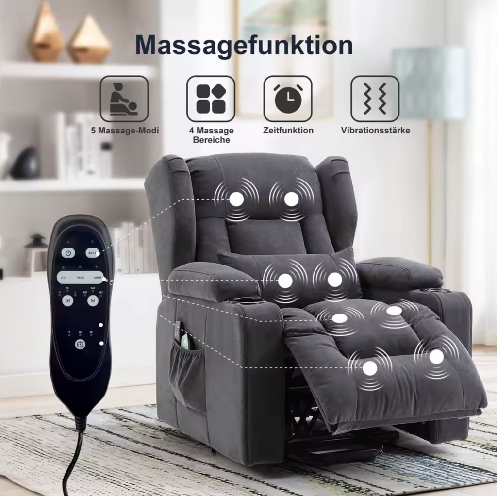 Fernsehsessel Relaxsessel Wohnzimmersessel Masssagesessel mit Stoffoberfläche
