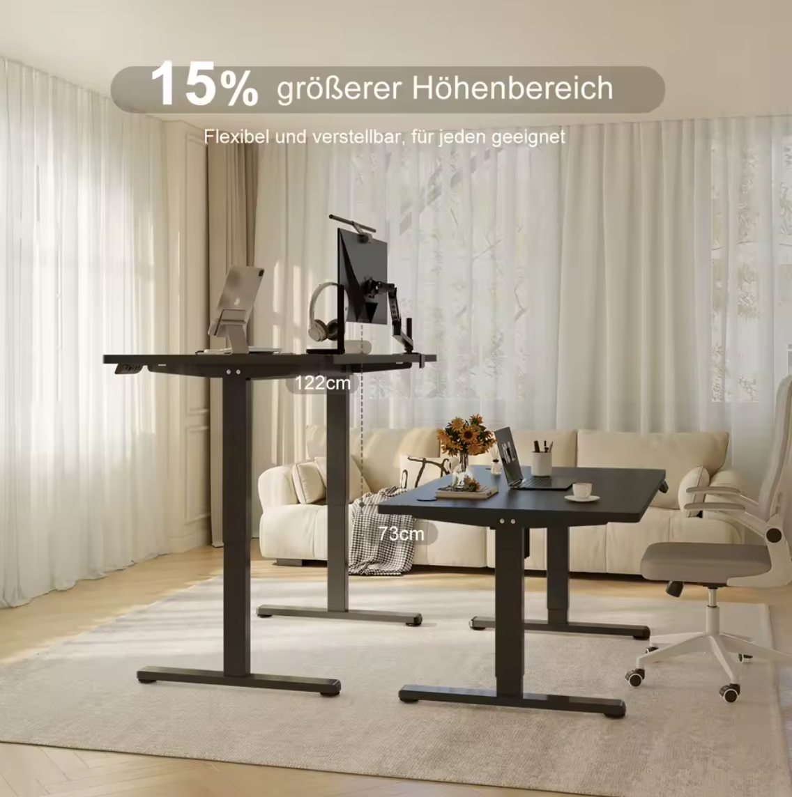 Schreibtischgestell Höhenverstellbar Bürotisch elektrisch 3 fach Memory Funktion